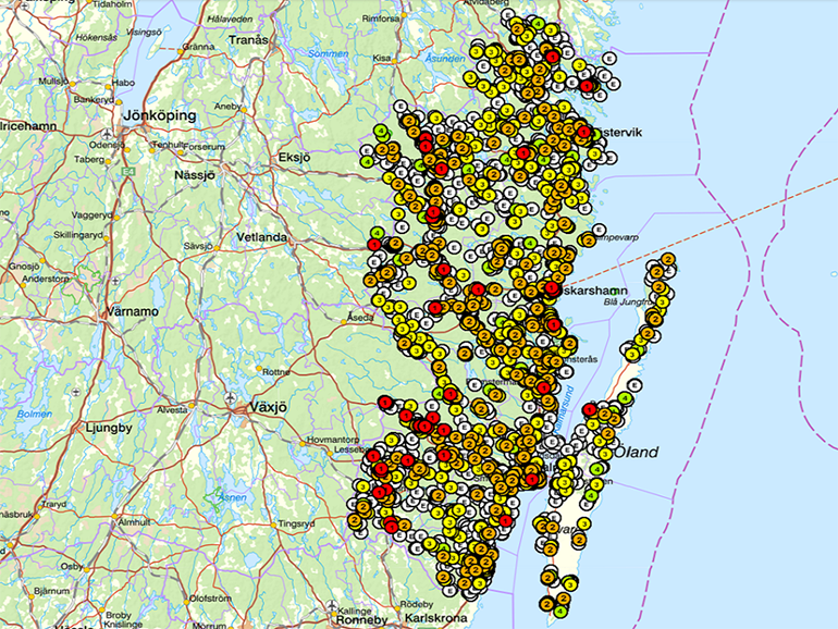 karta över kalmar län Förorenade områden | Länsstyrelsen Kalmar